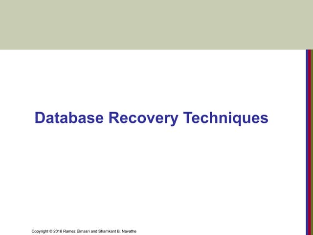Database recovery techniques and slides pptx