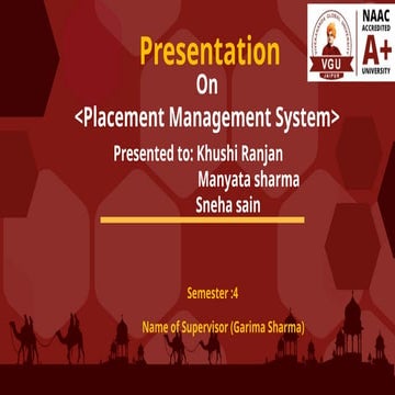 Placement management system in SQL database design | PPTX