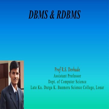 DBMS & RDBMS | PPTX | Databases | Computer Software and Applications