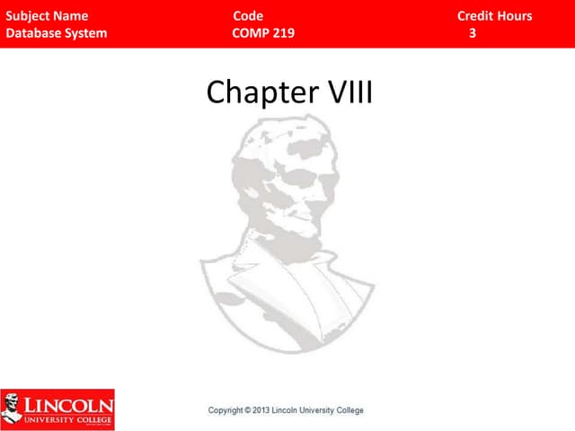 Dbms chapter viii