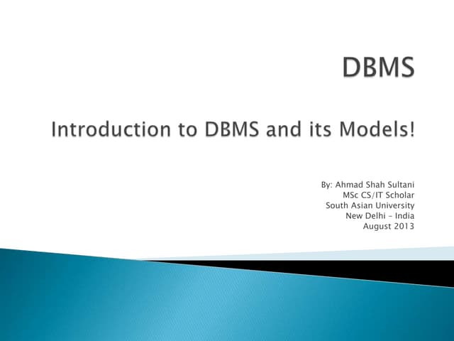 DBMS and its Models