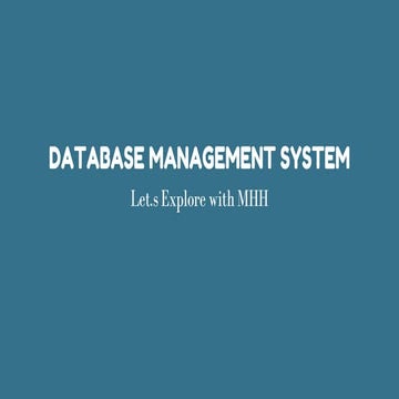 Comprehensive Lecture Notes on Database Management Systems Fundamentals