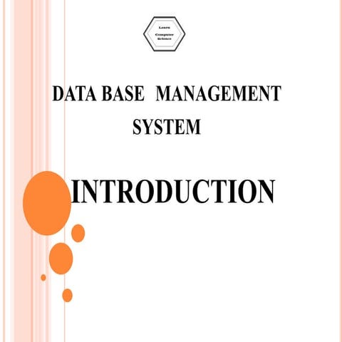 Introduction to DBMS