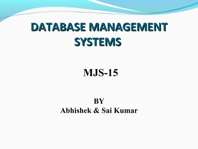 Dbms presentaion | PPT