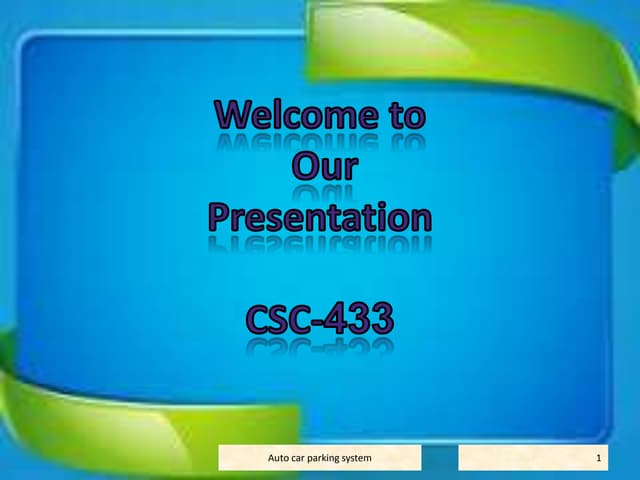 Dbms presentation of Automatic Car parking System