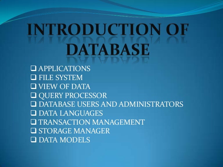 Power point presentation for masters thesis on database management