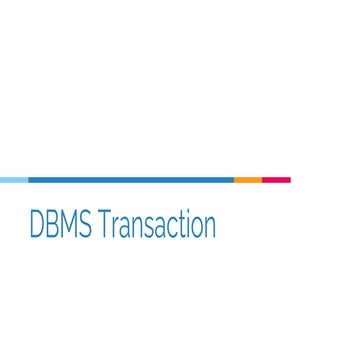 DBMS Transaction course | PPT