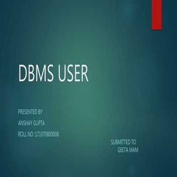 Dbms user | PPT