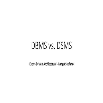 Dbms vs dsms
