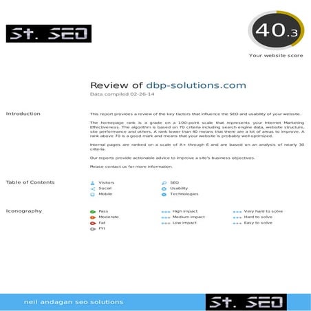 Website analysis sample report | DOCX