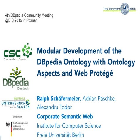 Modular Development of the DBpedia Ontology with Ontology Aspects and Web Pro...