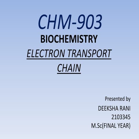 ELECTRON TRANSPORT CHAIN