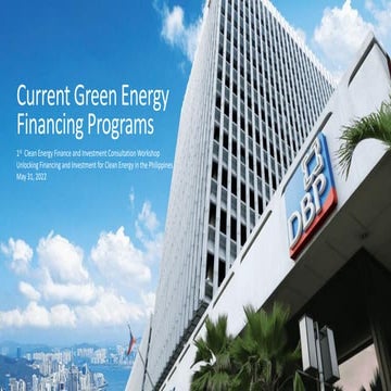 Current Green Energy Financing Programs - Noli Cruz, DBP