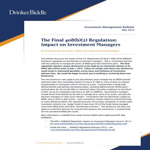 What Plan Fiduciaries can Expect with 404(a)(5) Disclosures | PDF