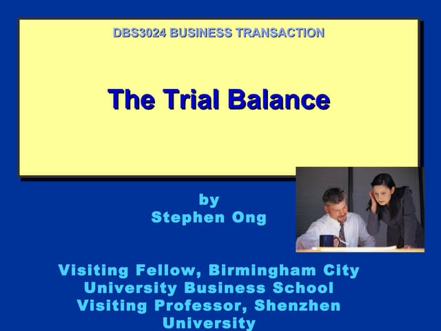 Dbs1034 biz trx week 10 trial balance