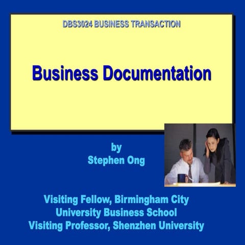 Dbs3024 biz trx week 3 business documentation