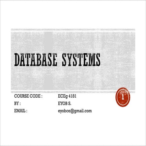Chapter One: Introduction to Database Systems | PPT