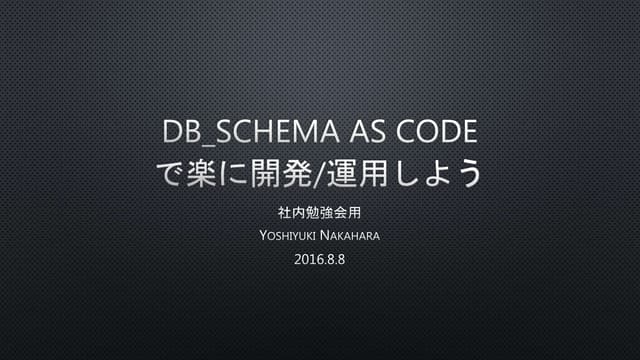 Database Schema as Code