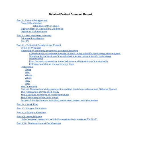 Detailed Project Proposal Report - Collection, sustainable cultivation, value...
