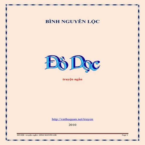 ĐÒ DỌC - Bình Nguyên Lộc-Truyện ngắn