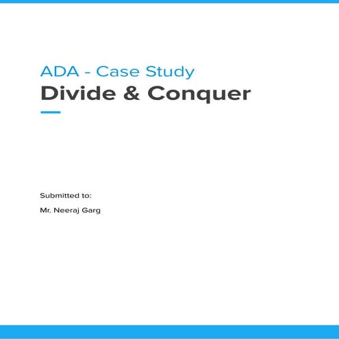 Divide and Conquer Case Study | PDF