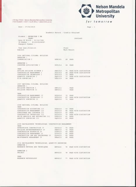 BTech DEGREE CM | PDF