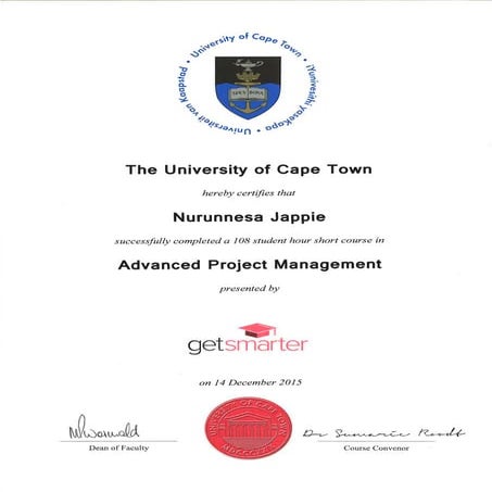 UCT Advanced Project Management | PDF