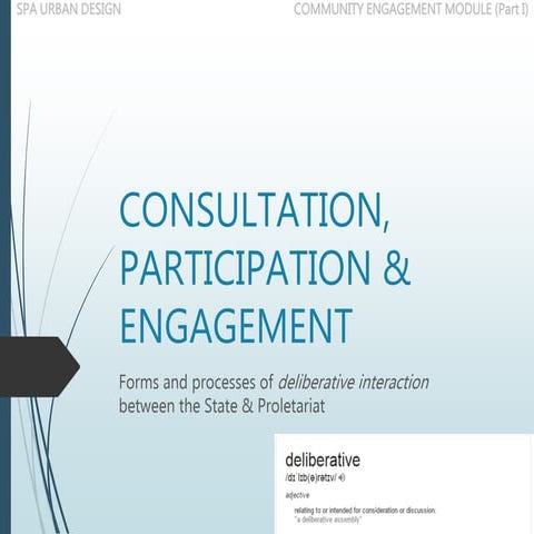 CONSULTATION, PARTICIPATION & ENGAGEMENT