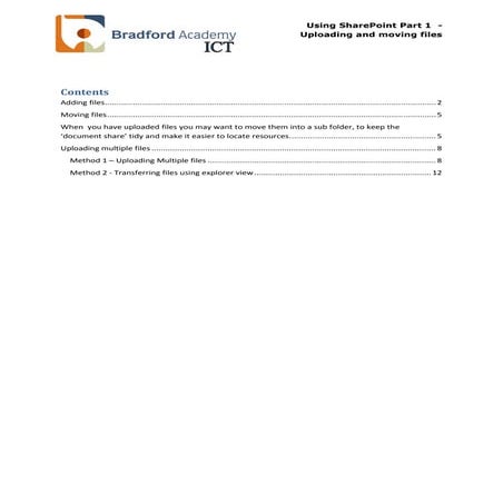Using the Learning Gateway - Uploading files