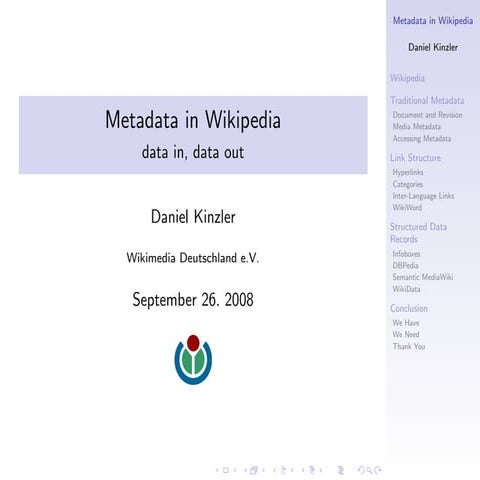 Metadata in Wikipedia