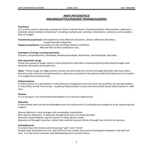 Psychosis pharmacology