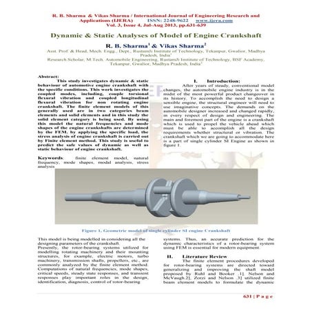 Modal analysis of a 2-cylinder crankshaft using ANSYS | PDF