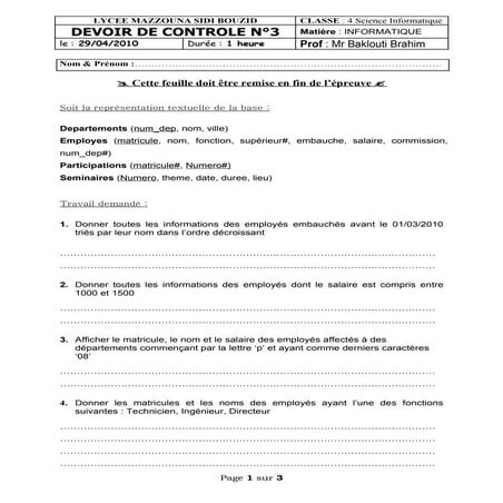 TP Informatique 1 excel | DOC