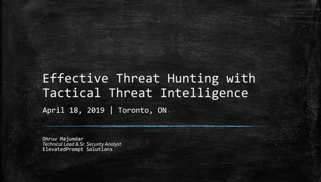 Effective Threat Hunting with Tactical Threat Intelligence