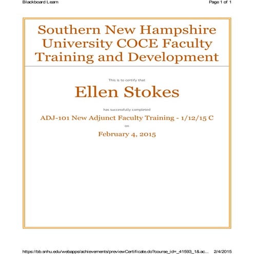 New Adjunct Faculty Training