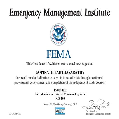 Certificado Fema 1 | PDF