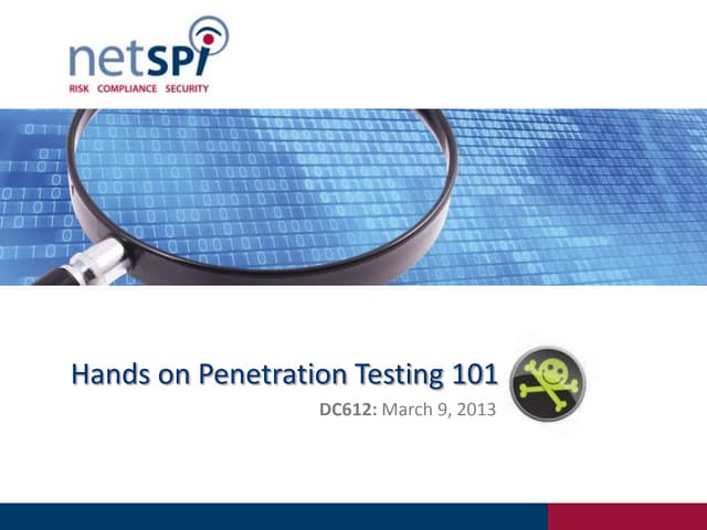 DC612 Day - Hands on Penetration Testing 101