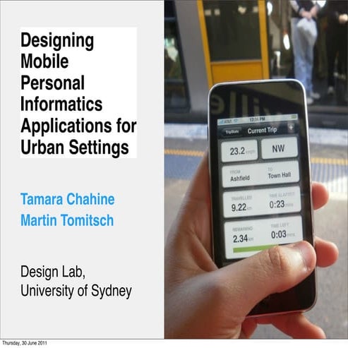 Designing Mobile Personal Informatics Applications for Urban Settings
