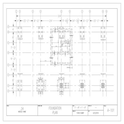 MODULE-24 FIRST FLOOR STRUCTURAL PLAN-Module06-24x36 Title block | PDF