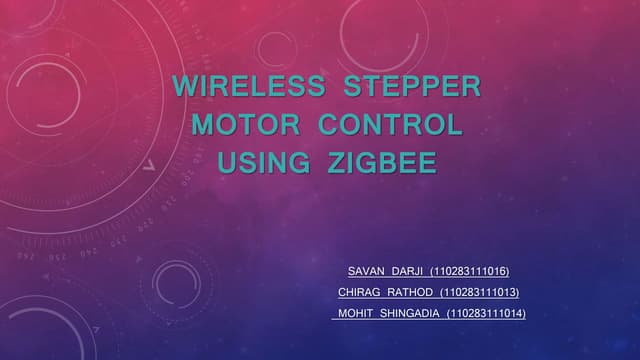 Wireless stepper motor control  using zigbee
