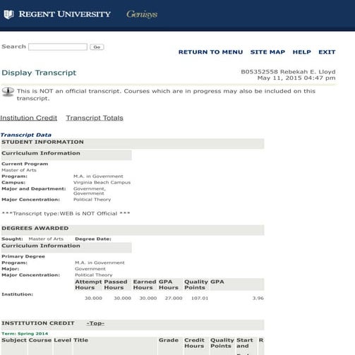 academictranscript | PDF