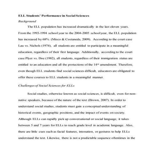 social sciences sythensis paper