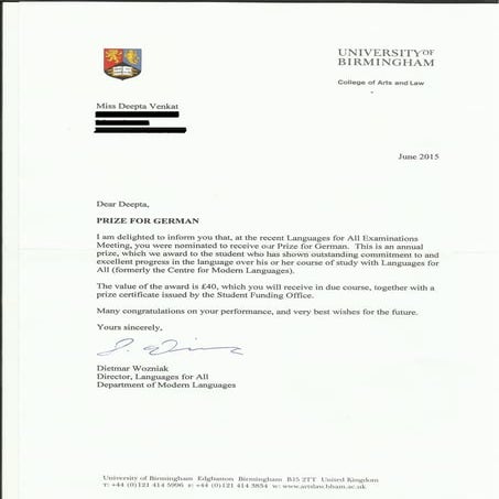 Deeptagermanprizeletter - Copy | PDF