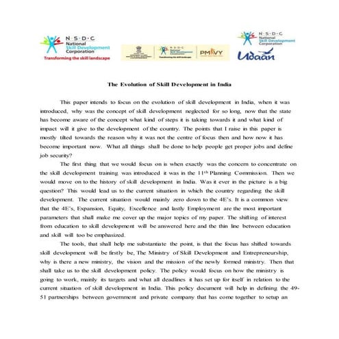 Internship Paper (NSDC)