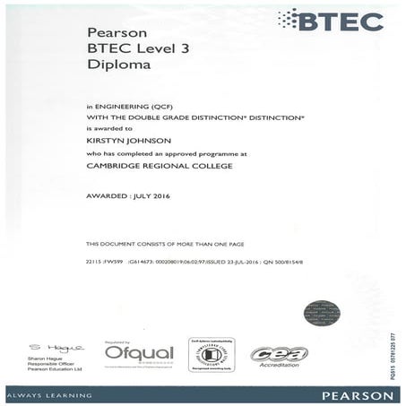 BTEC HNC Engineering (marine navigational systems eng.)