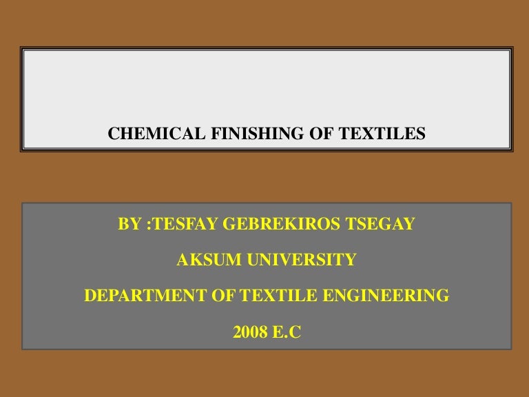 chemical finishing of textiles