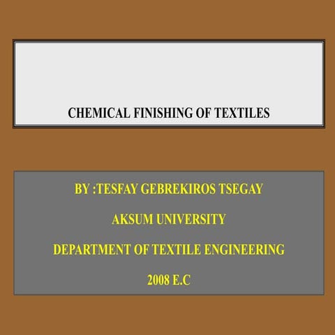chemical finishing of textiles
