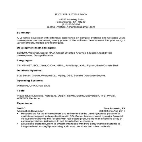 MichaelRichardsonResume2016