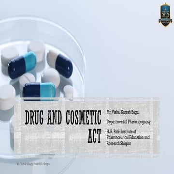 Drug and Cosmetics act 