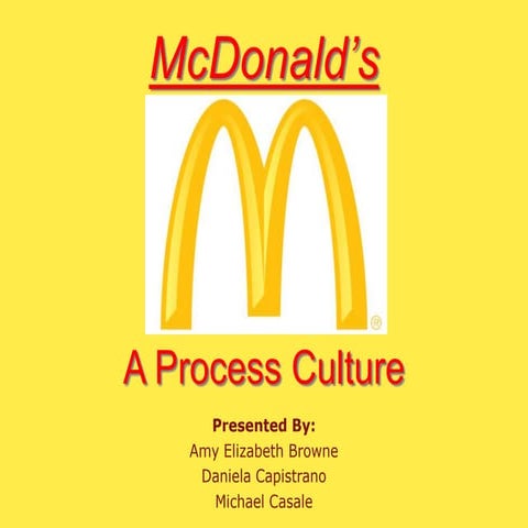 Mcdonald's: A Process Culture